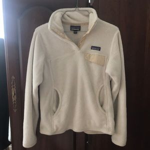 White Patagonia Fleece Pullover
